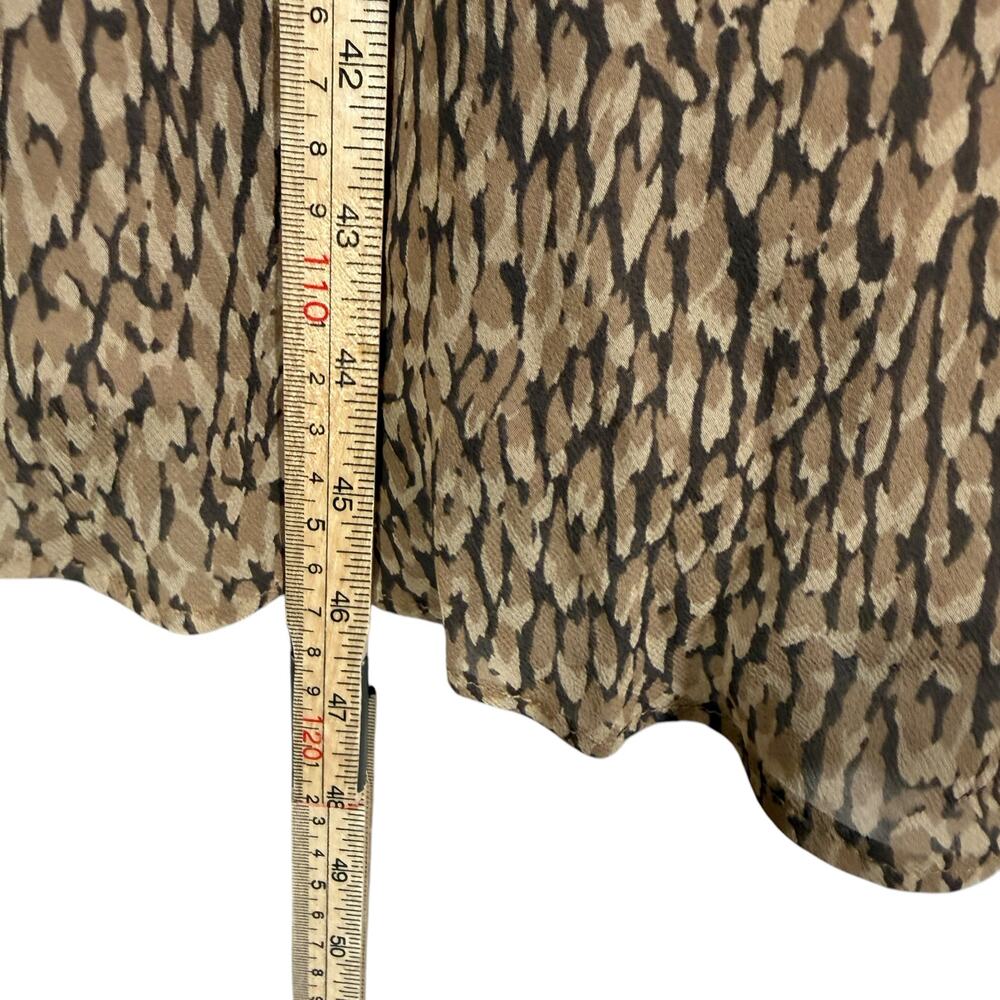 Ann Taylor 100% Silk Midi Dress Size 8 Neutral Print Sleeveless Classic Office - Picture 9 of 10